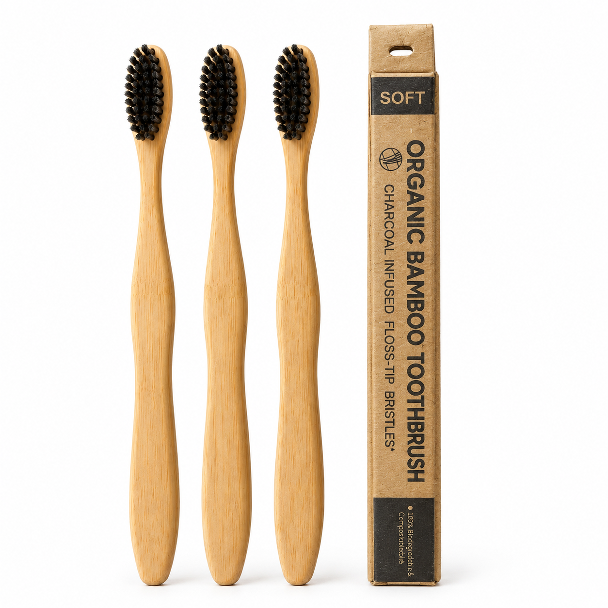 Bamboo Toothbrush Pack of 3