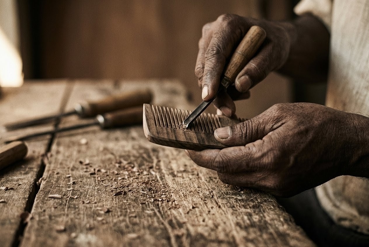 Handcrafted Neem Comb Artisan